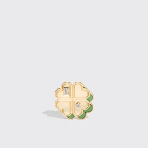 GREEN TURQUOISE YELLOW GOLD MINI CLOVER LEAF STUDS>Boochier Discount