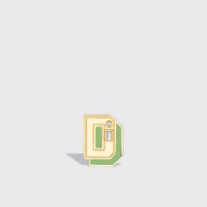 GREEN TURQUOISE YELLOW GOLD MINI LETTER MONO STUD>Boochier Online