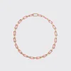 HOT PINK FIVE DIAMOND FRUIT HOOPS NECKLACE>Boochier Outlet