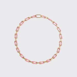 HOT PINK FIVE DIAMOND FRUIT HOOPS NECKLACE>Boochier Outlet