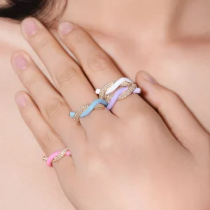 HOT PINK FRUIT HOOPS DIAMOND RING>Boochier Outlet
