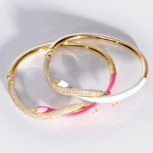 HOT PINK FRUIT HOOPS DIAMOND BANGLE>Boochier Online