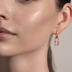 HOT PINK FRUIT HOOPS MONO EARRING>Boochier Online
