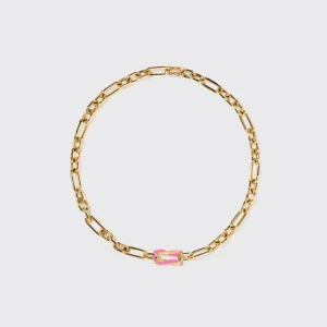 HOT PINK JUMBO FRUIT HOOPS PENDANT CHAIN NECKLACE [DETACHABLE]>Boochier Hot