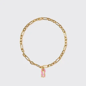 HOT PINK JUMBO FRUIT HOOPS PENDANT CHAIN NECKLACE [DETACHABLE]>Boochier Hot