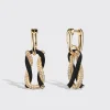JUMBO BLACK HALF DIAMOND FRUIT HOOPS BUCKLE EARRINGS>Boochier Discount