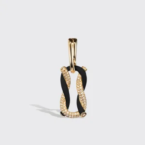 JUMBO BLACK HALF DIAMOND FRUIT HOOPS BUCKLE EARRINGS>Boochier Discount