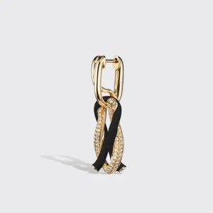 JUMBO BLACK HALF DIAMOND FRUIT HOOPS BUCKLE EARRINGS>Boochier Discount