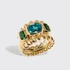 JUMBO BLUE ZIRCON & TSAVORITE SLINKEE ICON RING>Boochier Discount
