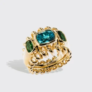 JUMBO BLUE ZIRCON & TSAVORITE SLINKEE ICON RING>Boochier Discount
