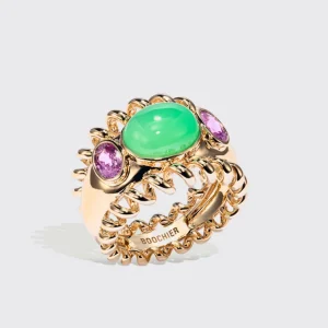 JUMBO CHRYSOPRASE & PINK SAPPHIRE SLINKEE ICON RING>Boochier Fashion