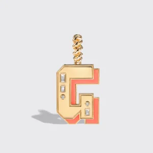 JUMBO CORAL NOSTALGIA LETTER PENDANT>Boochier Best