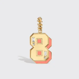 JUMBO CORAL NOSTALGIA NUMBER PENDANT>Boochier Clearance