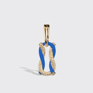 JUMBO DARK BLUE HALF DIAMOND FRUIT HOOPS BUCKLE EARRINGS>Boochier Fashion