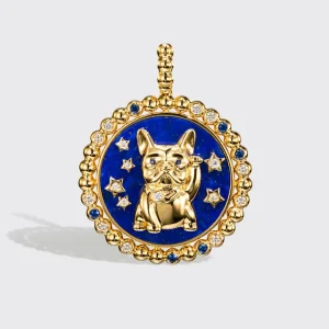 JUMBO LAPIS YELLOW GOLD LUCKY PUP CHARM>Boochier Hot