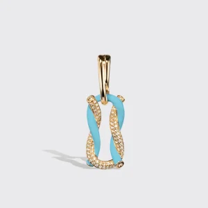 JUMBO LIGHT BLUE HALF DIAMOND FRUIT HOOPS BUCKLE EARRINGS>Boochier Sale
