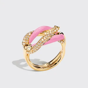 JUMBO LIGHT PINK FRUIT HOOPS BUCKLE RING>Boochier Fashion