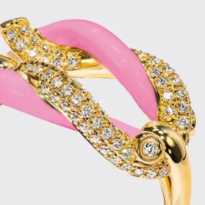 JUMBO LIGHT PINK FRUIT HOOPS BUCKLE RING>Boochier Fashion