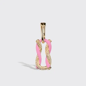 JUMBO LIGHT PINK HALF DIAMOND FRUIT HOOPS BUCKLE EARRINGS>Boochier Clearance