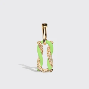 JUMBO LIME GREEN HALF DIAMOND FRUIT HOOPS BUCKLE EARRINGS>Boochier Outlet