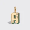JUMBO MALACHITE NOSTALGIA LETTER PENDANT>Boochier Hot