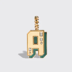 JUMBO MALACHITE NOSTALGIA LETTER PENDANT>Boochier Hot