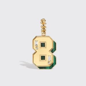 JUMBO MALACHITE NOSTALGIA NUMBER PENDANT>Boochier Hot