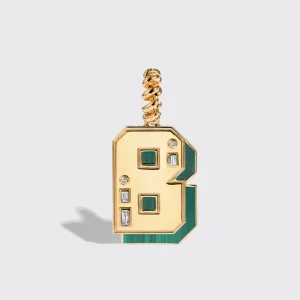 JUMBO MALACHITE NOSTALGIA LETTER PENDANT>Boochier Hot