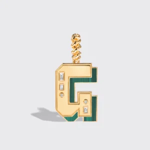 JUMBO MALACHITE NOSTALGIA LETTER PENDANT>Boochier Hot