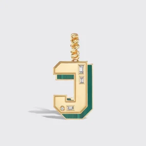 JUMBO MALACHITE NOSTALGIA LETTER PENDANT>Boochier Hot