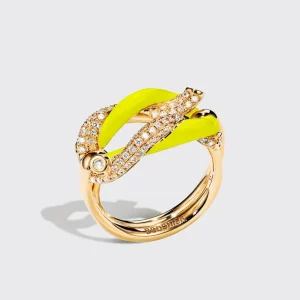 JUMBO NEON YELLOW FRUIT HOOPS BUCKLE RING>Boochier Best