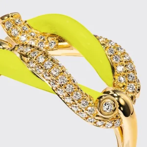 JUMBO NEON YELLOW FRUIT HOOPS BUCKLE RING>Boochier Best