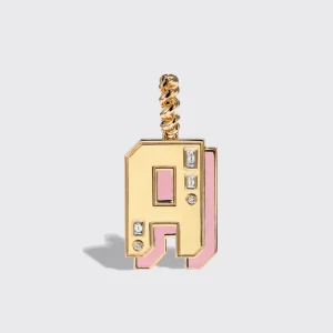 JUMBO PINK OPAL NOSTALGIA LETTER PENDANT>Boochier Outlet