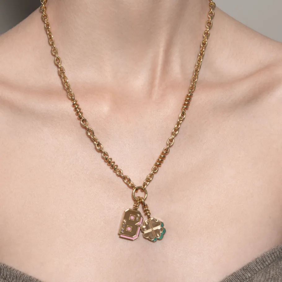 jumbo_pink_opal_nostalgia_1.webp JUMBO PINK OPAL NOSTALGIA LETTER PENDANT>Boochier Outlet