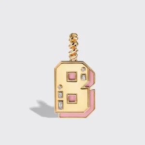 JUMBO PINK OPAL NOSTALGIA LETTER PENDANT>Boochier Outlet