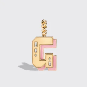 JUMBO PINK OPAL NOSTALGIA LETTER PENDANT>Boochier Outlet