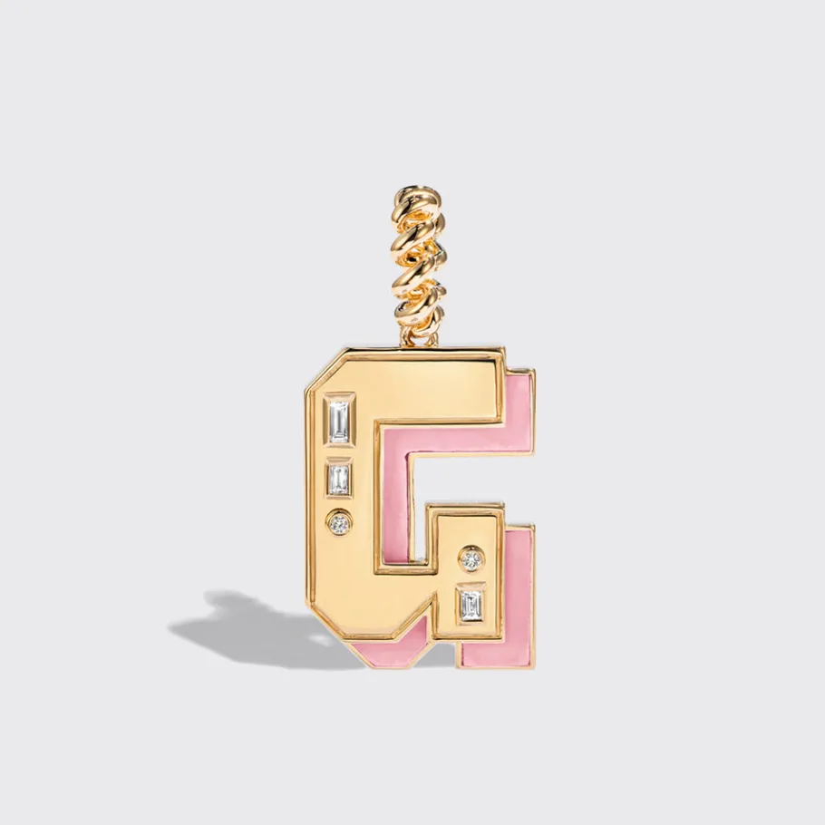 jumbo_pink_opal_nostalgia_4.webp JUMBO PINK OPAL NOSTALGIA LETTER PENDANT>Boochier Outlet