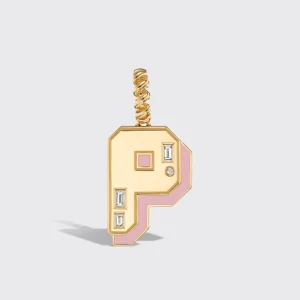 JUMBO PINK OPAL NOSTALGIA LETTER PENDANT>Boochier Outlet