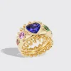 JUMBO TANZANITE, RAINBOW SAPPHIRES & TSAVORITE HEART SLINKEE ICON RING>Boochier Discount