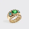 JUMBO TSAVORITE & BLUE ZIRCON SLINKEE ICON RING>Boochier Best