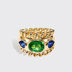 JUMBO TSAVORITE & TANZANITE SLINKEE ICON RING>Boochier Outlet