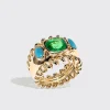 JUMBO TSAVORITE & TURQUOISE SLINKEE ICON RING>Boochier Fashion