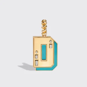 JUMBO TURQUOISE NOSTALGIA LETTER PENDANT>Boochier Outlet