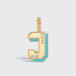 JUMBO TURQUOISE NOSTALGIA LETTER PENDANT>Boochier Outlet