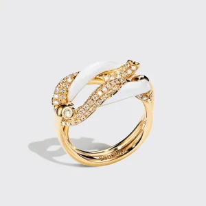 JUMBO WHITE FRUIT HOOPS BUCKLE RING>Boochier Sale