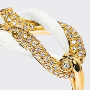 JUMBO WHITE FRUIT HOOPS BUCKLE RING>Boochier Sale