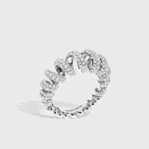 JUMBO WHITE GOLD DIAMOND SLINKEE RING>Boochier New