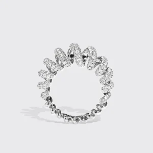 JUMBO WHITE GOLD DIAMOND SLINKEE RING>Boochier New