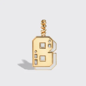 JUMBO WHITE MOTHER OF PEARL NOSTALGIA LETTER PENDANT>Boochier Online