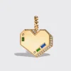 JUMBO YELLOW GOLD DIAMOND HEART PENDANT [blue sapphire and tsavorite]>Boochier New